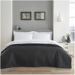 Gaveno Cavailia Couvre-lit matelassé Pinsonic - Grande housse de canapé - Carrés de charbon de bois - Pour lit double (150 x 200 cm) - Polyester - 150 x 200 cm