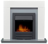 Adam Dakota Electric Fire Suite-White and Grey