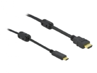 Delock - Kabel för video / ljud - 24 pin USB-C hane till HDMI hane - 7 m - svart - stöd för 4K, aktiv