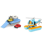 Green Toys Ferry Boat with Mini Cars Bathtub Toy, Blue/White & Seacopter