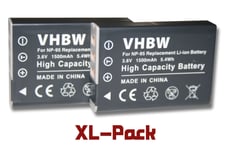 2x batteries vhbw caméra SET pour Ricoh GXR P10 28-300 mm F3.5-5.6 VC, GXR P10 28-300 mm F3.5-5.6 VC comme Fuji NP-95, Ricoh DB-90.