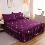 BIANXU Fashion Bed Sheet+ 2pcs Pillow covers Bedspread Bed Skirt Thickened Sheet Single Bed Dust Ruffle Flower Pattern Bed Cover Sheets200x220cm