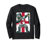 Funny St Georges Day Dabbing Knight England Flag Kids Mens Long Sleeve T-Shirt