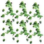 Leaf Design 6 x 120cm Artificial Hanging Trailing Plant Alocasia Dragon Scale (Green)