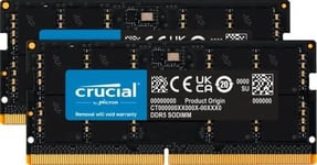 Crucial 16GB (2x8GB) Crucial DDR5-5600 CL 46 SO-DIMM RAM Notebook Memory Kit, Mémoire vive