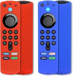 rouge/bleu Lot de 2 Coques de Protection en Silicone antid¿¿rapant Compatible avec Fire TV Stick 4K /4K Max Alexa t¿¿l¿¿commande