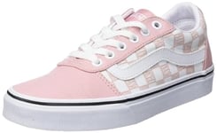 Vans Women's Ward Sneaker, Vans Logo Check Pink White, 3.5 UK