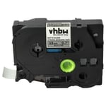 vhbw 1x Ruban compatible avec Brother PT ST5, RL700S, P900W, P950W imprimante d'étiquettes 18mm Noir sur Argent mat, extraforte