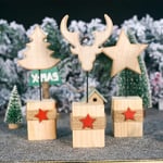 Decoration Christmas Wooden Gift Elk Five-pointed Star Pendant O A