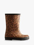 Hunter Original Short Leopard Print Wellington Boots, Tan/Black