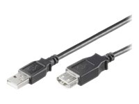 MicroConnect USB 2.0 - USB-förlängningskabel - USB (hona) till USB (hane) - USB 2.0 - 1 m - svart