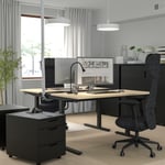 IKEA IKEA MITTZON skrivbord, björkfaner/svart, 140x60 cm, cm 140x60 cm