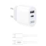 Dual Laddare för iphone 15 med 2m usbc-usbc vägladdare med 2 m kabel