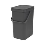Brabantia Sort & Go Kitchen Waste/Recycling Bin – 12 Litre – Grey