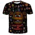 Five Nights at Freddy's FNAF Kids T-Shirt Summer Casual Kortärmade Tee Tops C 160cm