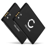 CELLONIC 2x Replacement Phone Battery 043048,C0487,SV20405855 for Swissvoice ePure/ePure fulleco DUO Rechargeable Battery 650mAh