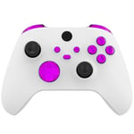 eXtremeRate Chrome Purple Replacement Buttons for Xbox Series S & Xbox Series X Controller, LB RB LT RT Bumpers Triggers D-pad ABXY Start Back Sync Share Keys for Xbox Series X/S Controller