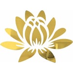 Autocollant mural Lotus en acrylique 3D, doré, autocollant amovible et auto-adhésif pour la décoration de la chambre à coucher, du salon et de la