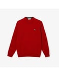 Lacoste Men's Crew Neck Red Knit Sweater Sweatshirt Pullover | S - Small