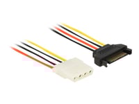 Delock - Strömadapter - 4 Pin Intern Effekt (Hona) Till Sata-Ström (Hane) - 20 Cm