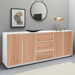 Web Furniture - Buffet de cuisine 220cm commode salon blanc Lonja Wood