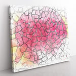 Broken Pieces in Abstract Modern Canvas Wall Art Print Ready to Hang, Framed Picture for Living Room Bedroom Home Office Décor, 35x35 cm (14x14 Inch)