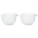 Chef Aid Contain 3 Mixing Bowls, Non-Slip Base, Soft Grip Handle, Microwave and Dishwasher Safe, Compact, Stackable, Ideal for Baking and Cooking,Off-White, 1.5 Litre, 2 Litre, 2.5 Litre (Pack of 2)