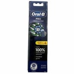 Oral B Pro Cross Action Replacement Electric Toothbrush Heads - Black X 4 Heads