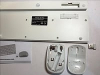 White Wireless MINI Keyboard & Mouse Set for Samsung UE43KU6500 Curved Smart TV