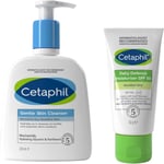 Cetaphil Sensitive Skin Daily Essentials Skincare Set, Gentle Skin Cleanser 236M