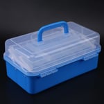 Plastic Foldable Three Layers Storage Box Tool Organizer Lar #10light Blue