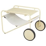 Brafab Poul sidobord aluminium gul/tyg vit 72x44 cm