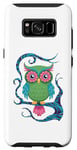 Coque pour Galaxy S8 Hibou floral art populaire asiatique design visuel hibou drôle