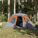 vidaXL Campingtält 6 personer grå och orange 344x282x192 cm 94297