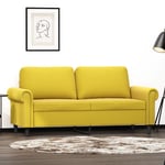 2-personers sofa 140 cm fløjl gul