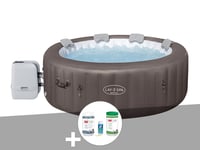 Kit spa gonflable Bestway Lay-Z-Spa Dominica rond Hydrojet 4/6 places + Kit de traitement au brome