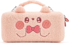 Pink Bunny Plush Bag Housse De Transport Compatible Avec Nintendo Switch/Oled ? Étui De Transport Portable Fin Avec Poignée Amovible Pour Console Switch Et Accessoires De Jeu