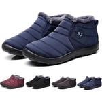 Vinterstövlar Vinter Snöstövlar för Män och Kvinnor Pälsfoder Vattentäta Slip On Utomhus Varma Ankelstövlar blue EU 40