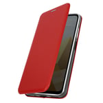 Folio Case for Xiaomi Poco M5 Card-holder Video Stand Red
