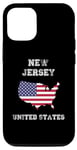 iPhone 12/12 Pro New Jersey USA Vintage USA Flag Map Design Case