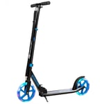 Scooter hopfällbar sparkscooter höjdjusterbar 100 kg lastkapacitet sparkscooter med 2 LED-hjul blå