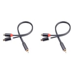 2X RCA Male Cable to 2RCA Female Audio Cable 2 RCA Male Splitter Aux Cable3904