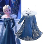 Frozen 2 Elsa Prinsessans Snöflingedräkt Kappa Barn Flickor Halloweenfest Cosplay Isdrottningen Finfräcka Klä Upp Jul Födelsedag Prestanda Kostym 7-8 Years