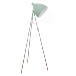 Tripod Floor Lamp Light Mint & Copper Dome Shade 1x 60W E27 Bulb Tall Room