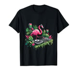 Pink Flamingo DJ Electronic Beats of House Funny Bird T-Shirt