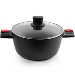 Kuyal Casserole Pan with Lid - 24cm / 4.3L - Large Pan for Cooking Ragouts, Curries and More - Compatible Induction, Electric and Gas Hobs