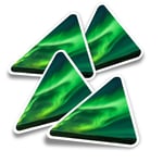 4x Triangle Stickers - Northern Lights Aurora Borealis #14134