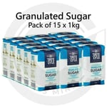 Tate And Lyle Granulated Sugar 15 x 1KG Tea Coffee White Pure Cane NEXT DAY DPD