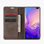 CASEME Plånboksfodral för Samsung Galax S10 - Kaffe