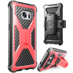 i-Blason Prime Series Case for Galaxy S7, Kickstand Heavy Duty Dual Layer Holster Cover with Locking Belt Swivel Clip for Samsung Galaxy S7 2016 Release (Red)